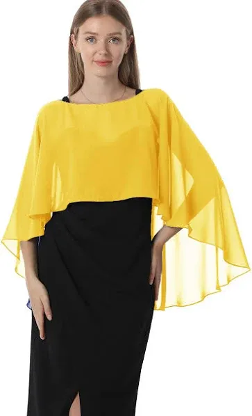 Hotshawl Capelets for Women Chiffon Cape Shawls and Wraps for Evening Dress Wedding Capes Cover Up