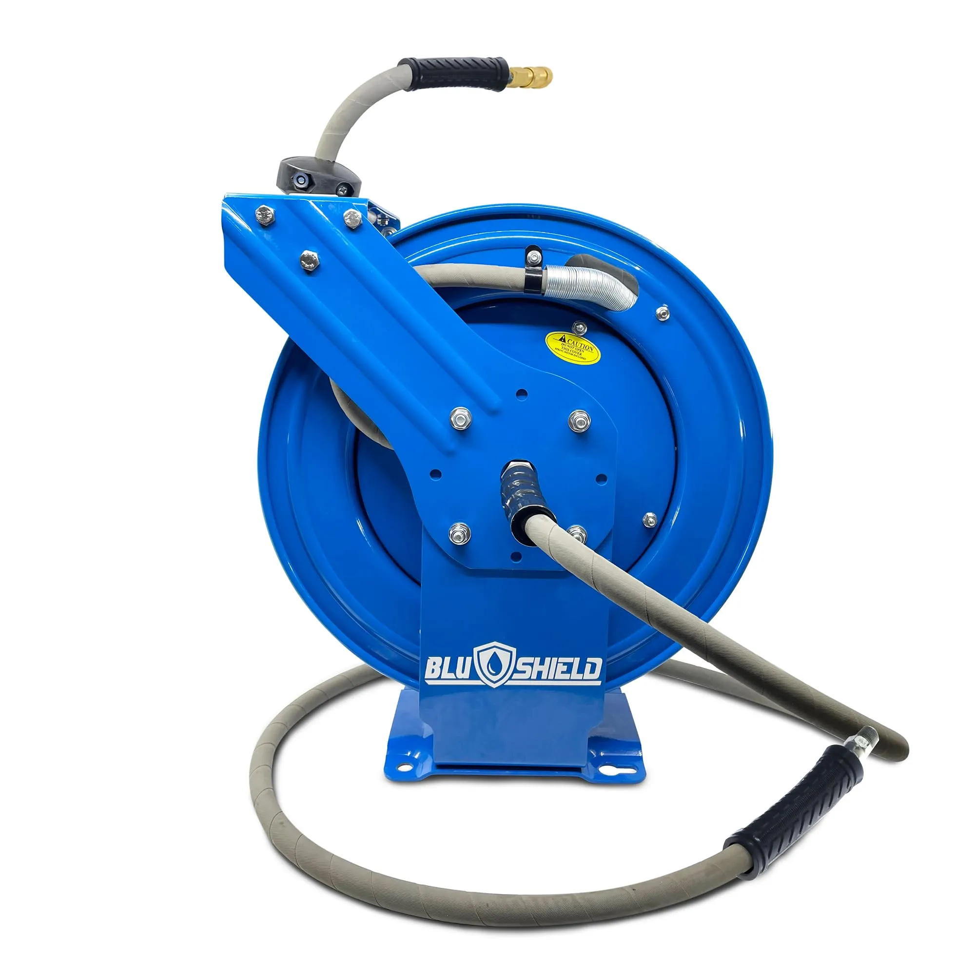 BLU SHIELD 1/4 in. x 50 ft. 3000 PSI Heavy-Duty Single Arm Pressure Washer Hose Reel and Hose Combo PWRHD1450-NM