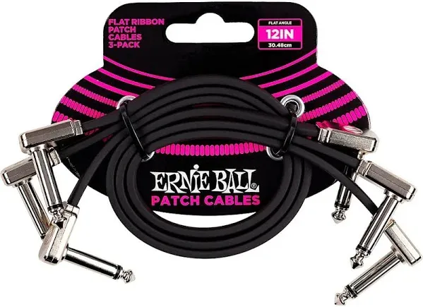 Ernie Ball 6 in. Flat Ribbon Patch Cable (3-pack)