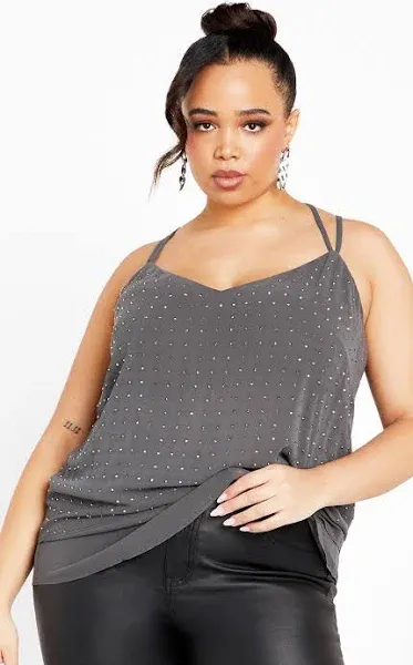 City Chic Women's Plus Size Strappy Nail Top