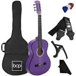 Best Choice Products 38in Beginner Acoustic Guitar Starter Kit w/ Gig Bag, Strap, Strings - Purple