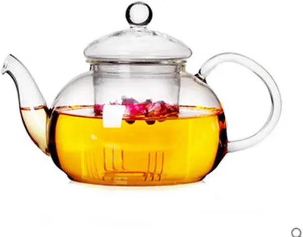 Vivoice Glass Teapot with Infuser, Clear Tea Pot Stovetop Safe Blooming and Loose Leaf Tea Maker