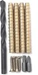 4 Pack 3 inch #9 ZZem Screw Door Security & Stripped Screw Repair Kit, Gold