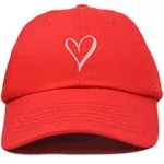 DALIX Hand Drawn Heart Hat Womens Embroidered Baseball Cap