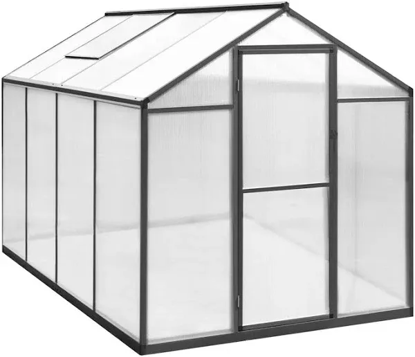 Veikous Aluminum Walk-In Garden Greenhouse Kit and Lockable Door