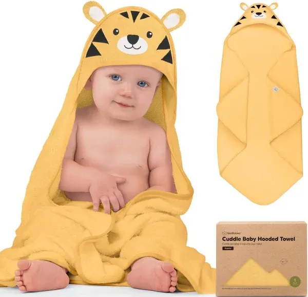 KeaBabies Baby Hooded Towel - Viscose Derived from Bamboo Baby Towel, Toddler Bath Towel, Infant Towels, Large Hooded Towel, Soft Baby Towels with Hood for Girls, Babies, Newborn Boys (Tiger)