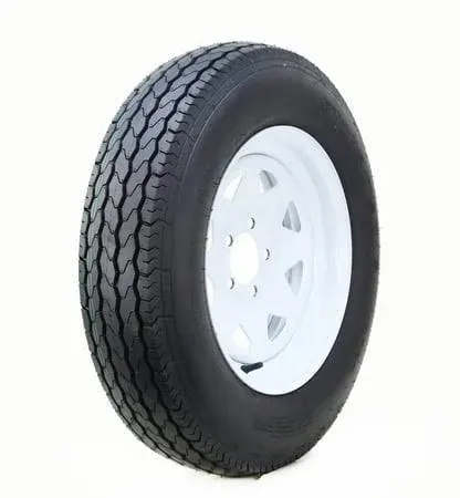 Free Country Trailer Tire Wheel Assembly ST205/75D15 6-Ply C 101L 5 Lug on 4.5" PCD White Spoke Rim