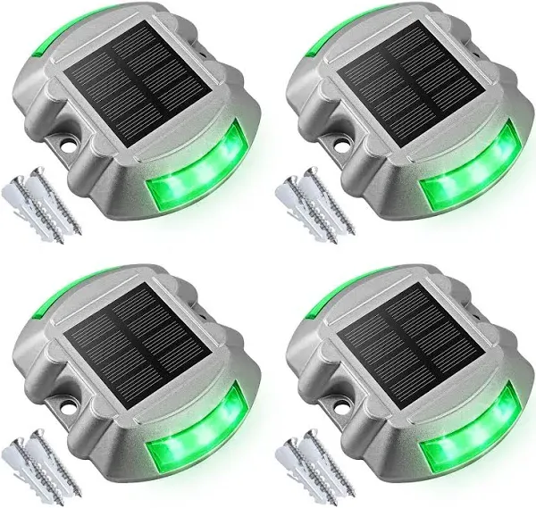 VOLISUN Solar Deck Lights Driveway Dock Lights, 8-Pack LED IP67 Waterproof Outdoor Warning Step Lights for Driveway Sidewalk Garden Pathway Yard