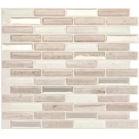 Smart Tiles Self Adhesive Wall Tiles Milenza Vasto 4 Sheets of 10.20" x 9.00" Kitchen and Bathroom Stick on Tiles