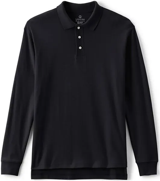 Lands' End Men's Long Sleeve Interlock Polo Shirt