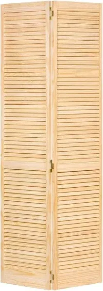 Traditional Louver Louver Solid Core  Unfinished Wood Bi-fold Door