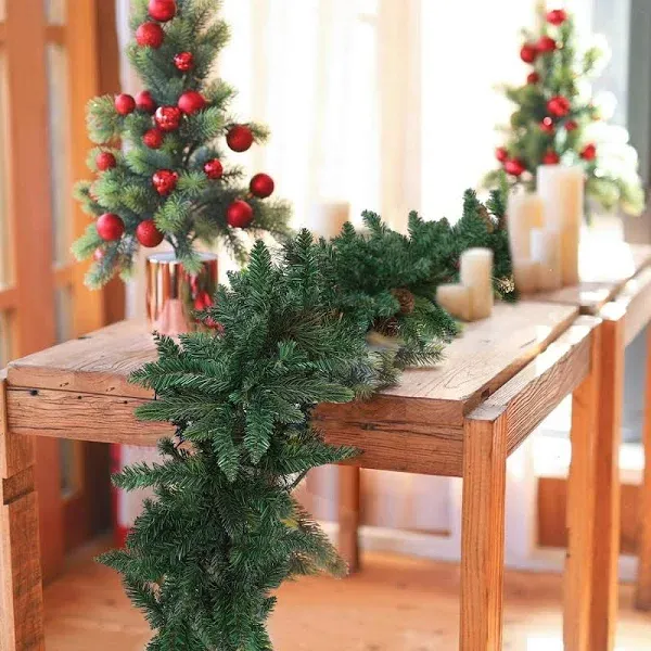 9FT Christmas Garland Decoration, Non-Lit Artificial Garland for Outdoor 1 Pack