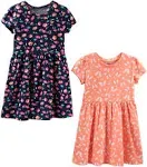 Simple Joys by Carter's Girls' Toddler 2-Pack Short-Sleeve and Sleeveless Dress Sets, Floral/Butterfly, 3T