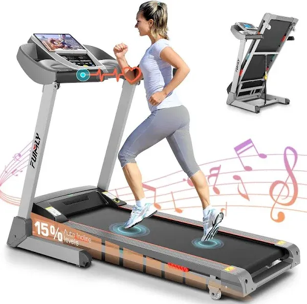 FUNMILY Folding Treadmill with Auto Incline