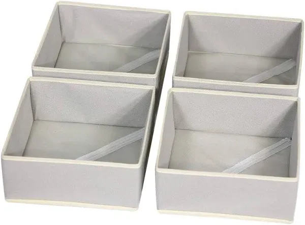 DIOMMELL 12 Pack Foldable Cloth Storage Box Closet Dresser Drawer Medium Grey 