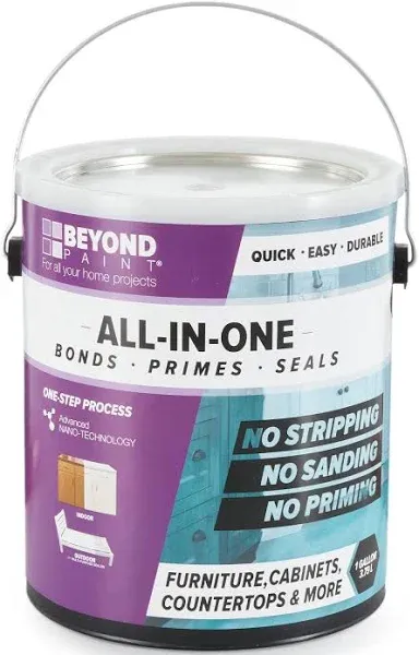 Beyond Paint Furniture, Cabinets and More All-in-one Refinishing Paint Gallon, No Stripping, Sanding or Priming Needed, Bright White BP24