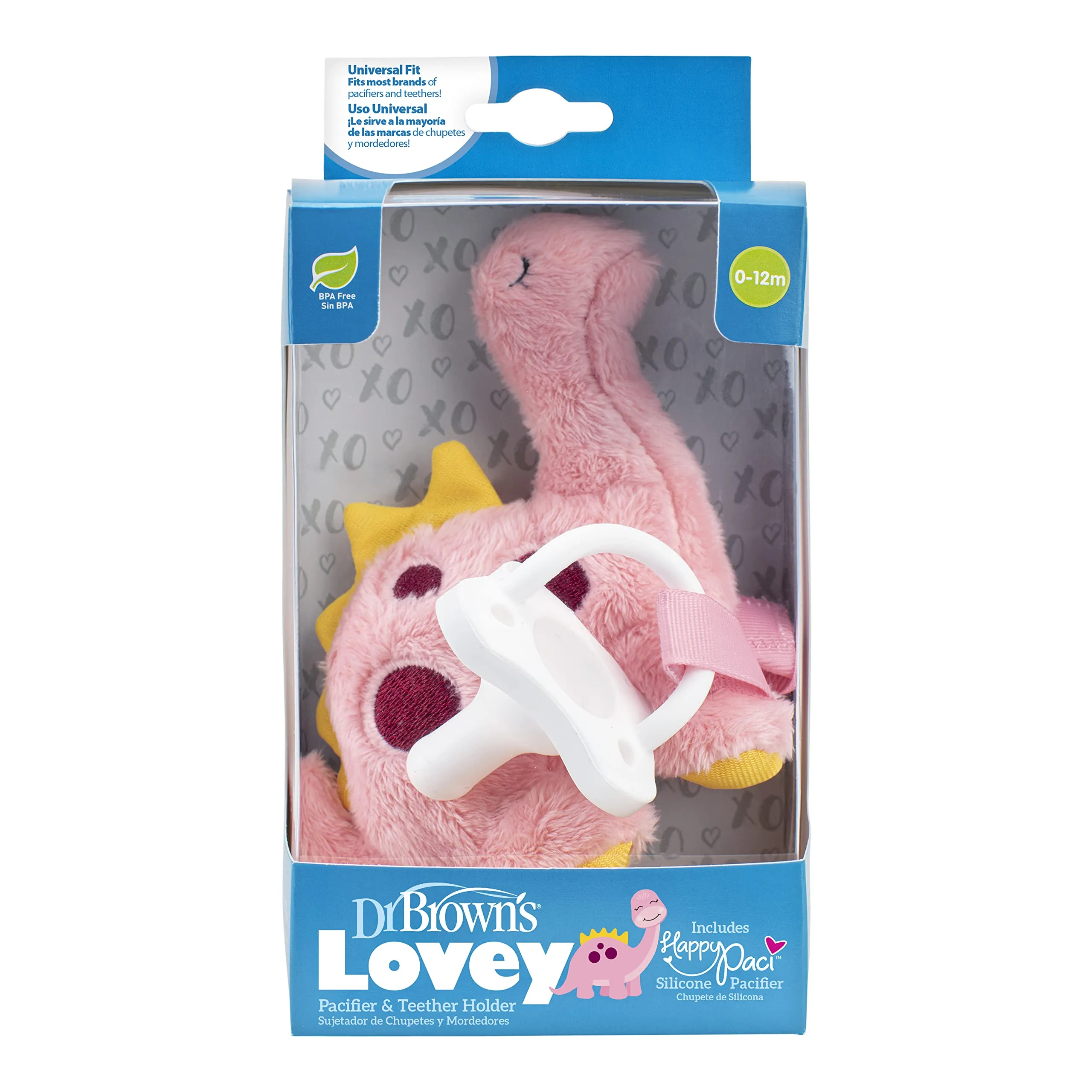 Dr. Brown's Lovey Dino Pacifier and Teether Holder