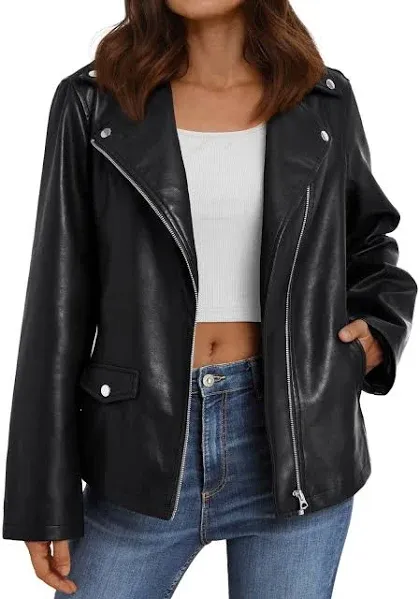 Scoop Women's Faux Leather Moto Jacket