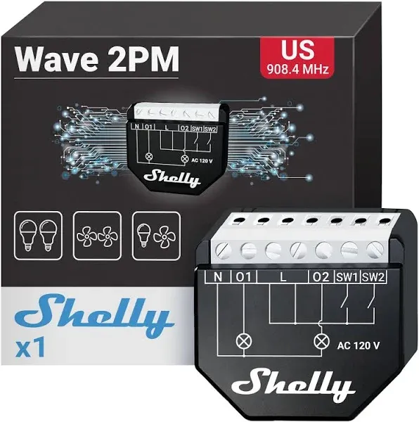 Shelly Wave 2PM Z-Wave Smart Switch Relay