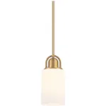 Possini Euro Copenhagan 4 3/4" Warm Brass Opal Glass Mini Pendant