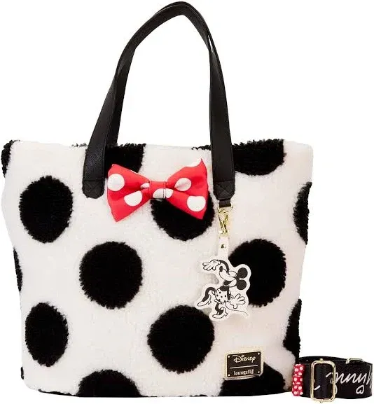 Loungefly x Disney Minnie Rocks the Dots Sherpa Bag