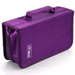 CCidea CD Case DVD Storage Holder, 128 Capacity DVD Cases Organizer CD Plastic Protective Carrying Binder,Portable CD Wallet for Home Travel (Purple) A24720