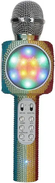 Sing Along Karaoke Bling Microphone Rainbow