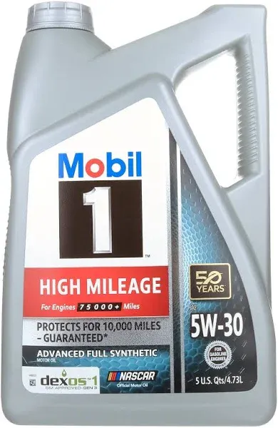 Mobil 1 5W-30 High Mileage Full Synthetic Motor Oil