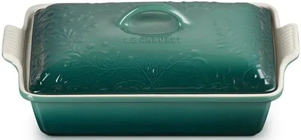 Le Creuset Olive Branch Heritage Stoneware Rectangular Covered Casserole