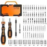 JAKEMY Home Rotatable Ratchet Screwdriver Set. 69 in 1 Household Repair Toolkit.