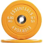 Balancefrom Everyday Essentials 15lb Olympic Weight Plate, Set of 2, Yellow