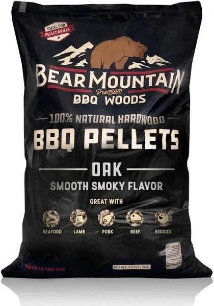 Lignetics FK18 20 lbs Bear Mountain BBQ Smoker Pellets  Oak