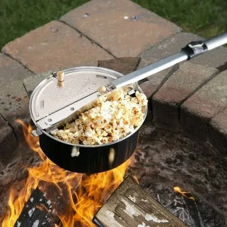 Campfire Popcorn Popper Fire Pit Grill Heavy Duty Popcorn Pit Popper for Camping