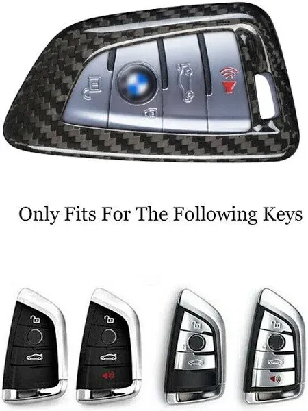 Carbon Fiber Car Key Fob Cover Case Trim For BMW 5 6 7 M8 Series X1 X2 X3 X4 X5