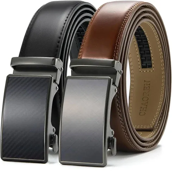 CHAOREN Leather Ratchet Belt Men 2 Pack