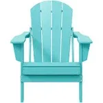 Westintrends Folding Adirondack Chair for Outdoor Porch Patio UV Water Weather Resistant Hdpe Plastic, Turquoise