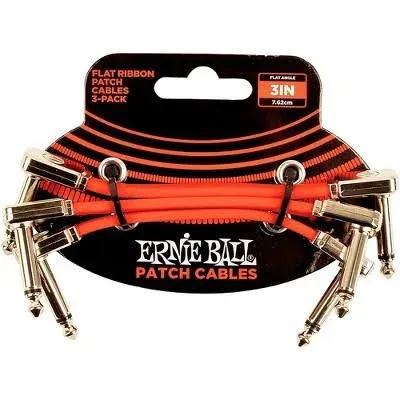 Ernie Ball 3" Flat Ribbon Patch Cable 3-Pack