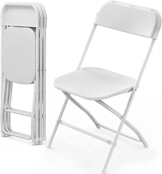 Vingli 20 Pack Plastic Folding Chair Indoor Outdoor Portable Stackable Commercial Seat with Steel Frame 350lb. Capacity for Events Office