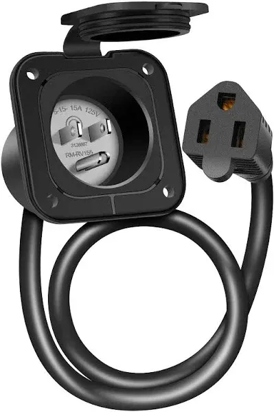 Welluck 15 Amp 125V AC Power Inlet Port Plug