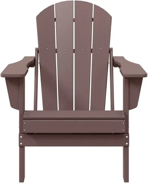 WestinTrends Outdoor Patio Folding Poly Adirondack Chair Dark Brown