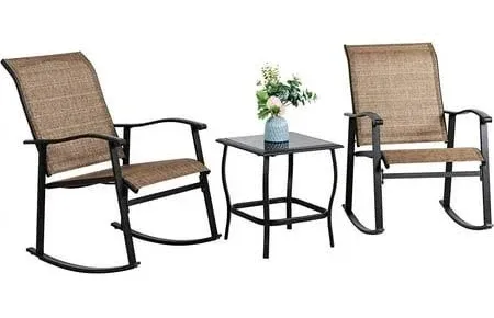 Shintenchi 3 Piece Rocking Bistro Set