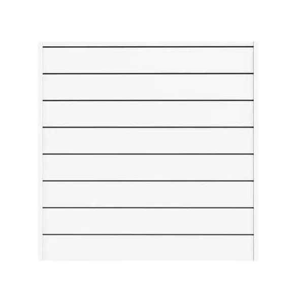 48 in. x 48 in. White PVC Slatwall Easy DIY Panel Heavy Duty Moisture Resistant