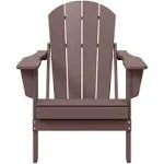 WestinTrends Outdoor Patio Folding Poly Adirondack Chair Dark Brown