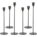 Anndason Set of Taper Candle Holders Decorative Candlestick Holder for 6 Black