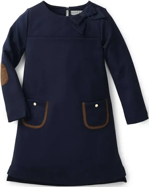 Hope & Henry Girls' Long Sleeve Quilted Ponte Riding Dress