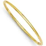 14K Yellow Gold 3mm Polished Round Tube Slip On Bangle