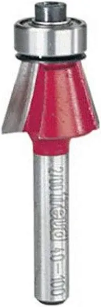  Freud 23/32 2-Cutter Chamfer Bit, 1/2 Carbide, 1/4 Shank, for Use with;