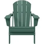 WestinTrends Outdoor Patio Folding Poly Adirondack Chair Dark Green