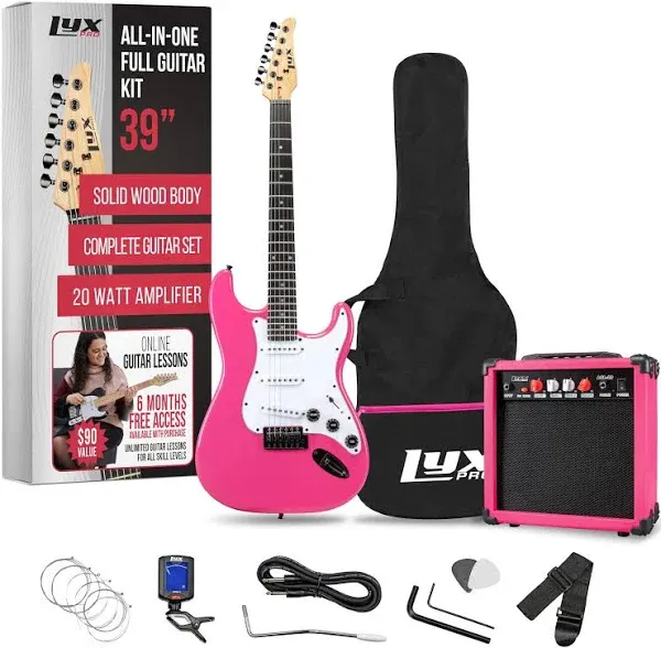 LyxPro Electric Guitar with 20W Amp Package Includes All Accessories