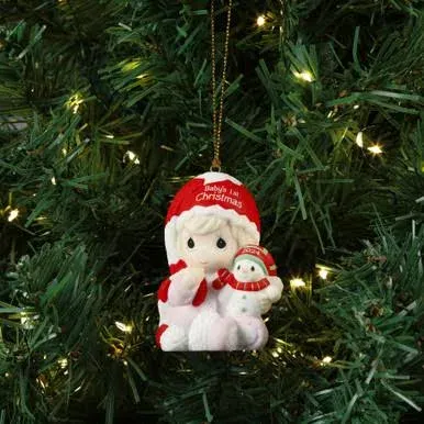 Precious Moments Baby's First Christmas Dated Girl Ornament